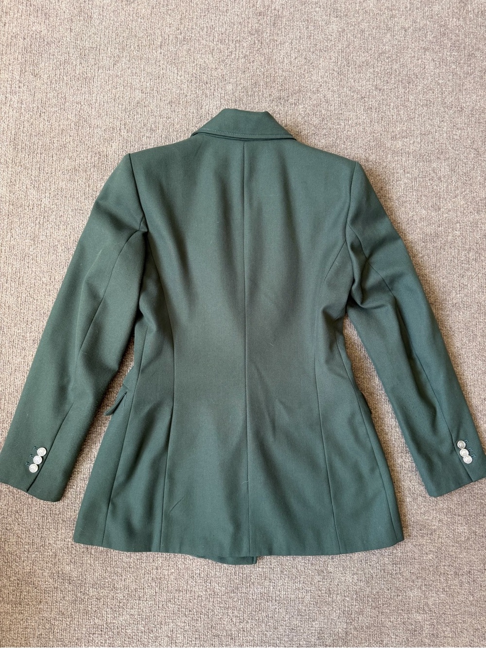 Zara Olive Green Double-Breasted Blazer Jacket - Women's Tailored Coat - Picture 3 of 4